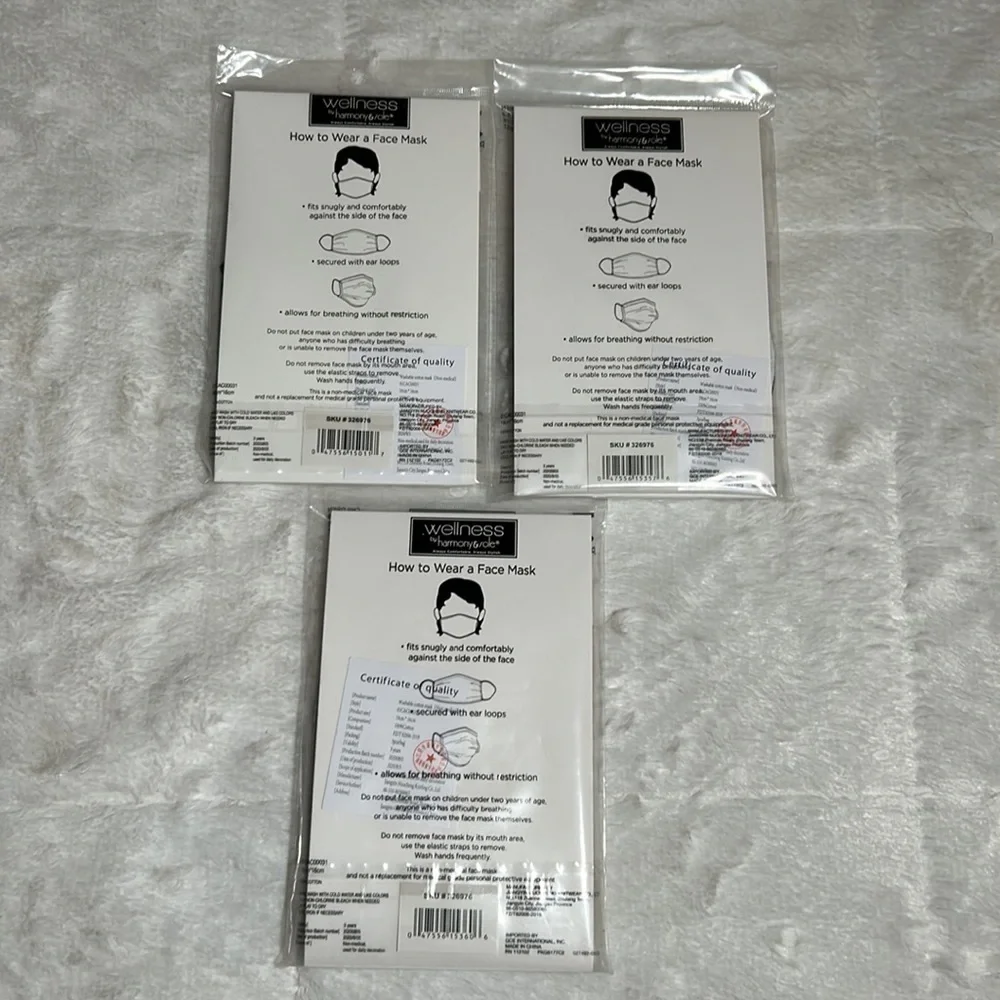 Face Mask Lot of 3 (3 pack) CVS Wellness Children boy fabric mask ages 5-8 NEW